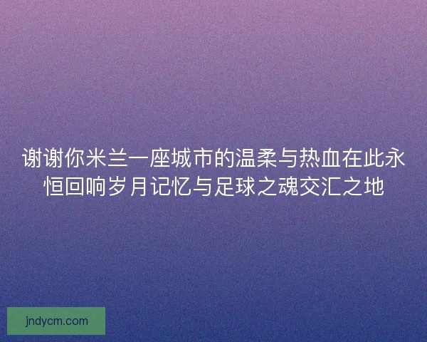 谢谢你米兰一座城市的温柔与热血在此永恒回响岁月记忆与足球之魂交汇之地
