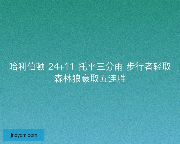 哈利伯顿 24+11 托平三分雨 步行者轻取森林狼豪取五连胜